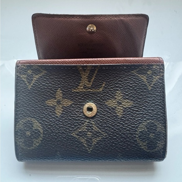 Louis Vuitton Monogram Wallet Brown LV Coin Elise Bifold Mini Wallet Compact - Picture 4 of 13